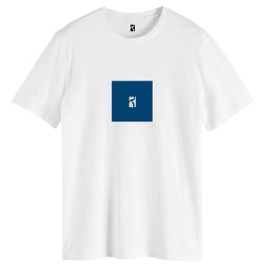 Tee Shirt Poetic Collective Box Logo White Navy