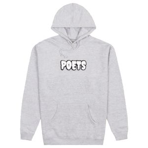 Sweat Capuche Poets Chenille Flock Hooded Sweatshirt Heather Grey