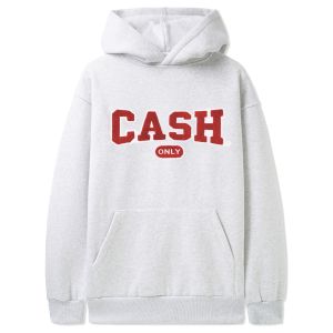 Sweat Capuche Cash Only College Chenille Pullover Hoodie Ash Grey
