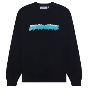 Sweat Fucking Awesome Iridescent Stamp Crew Black