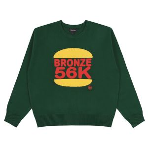 Pull Bronze Burger Sweater Green