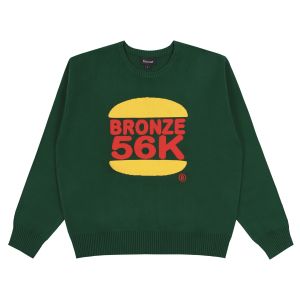 Pull Bronze Burger Sweater Green