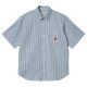 Chemise Manches Courtes Carhartt Terrell Stripe Shirt Bleach Wax